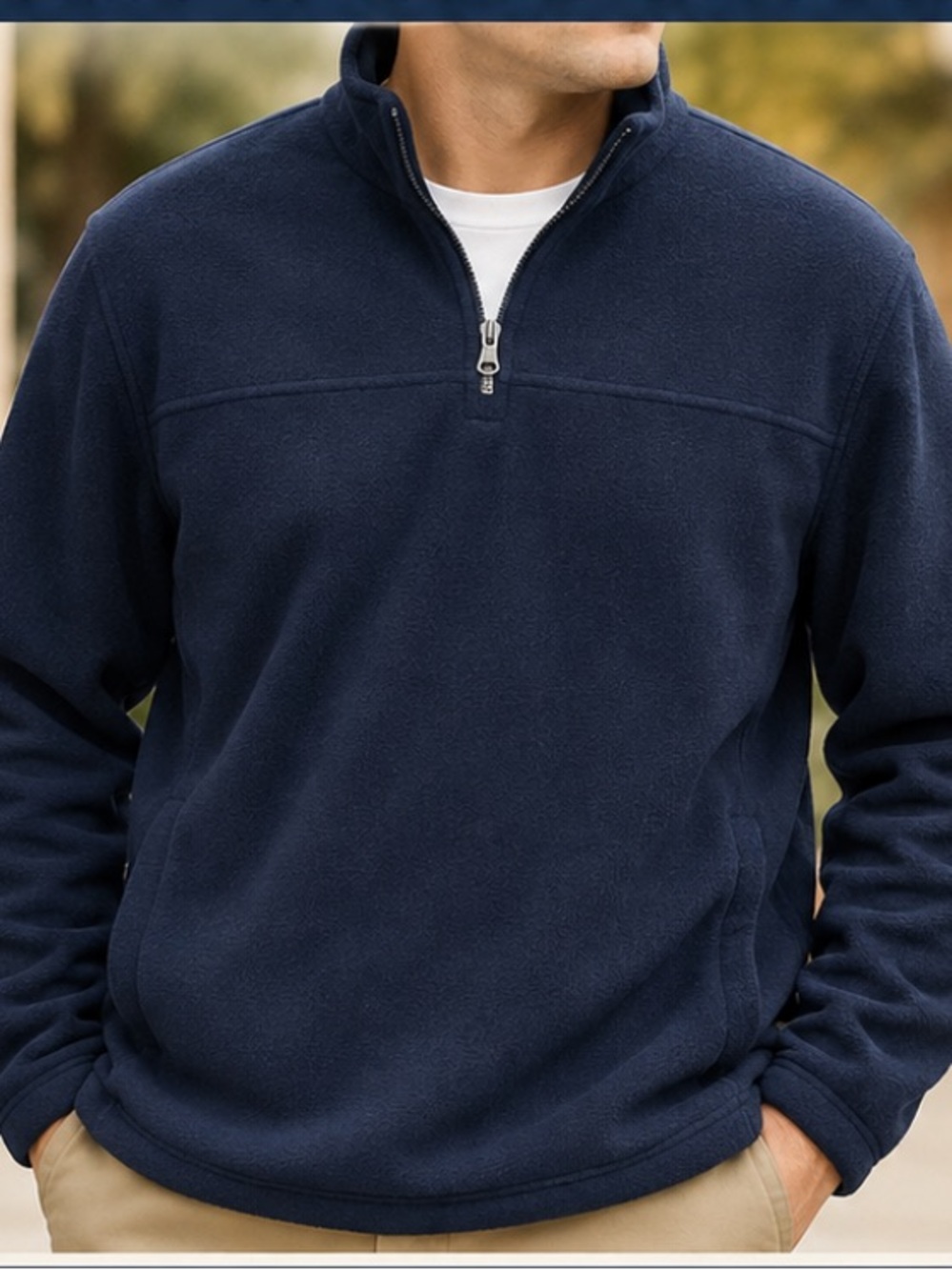 croft & barrow Navy Men's Half-Zip Fleece Pullover